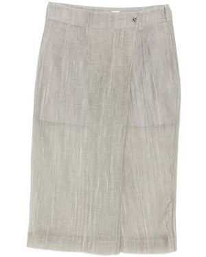 THE GARMENT Delfi Button Wrap Midi Skirt - Grey