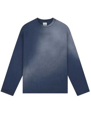 Arte' Stencil Sunfade Long-Sleeve T-Shirt - Blue