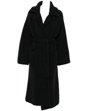 Alanui Ribbed-Knit Belted Coat - Black