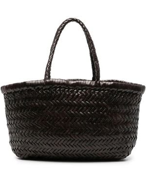 Dragon Diffusion Interwoven Leather Tote Bag - Black