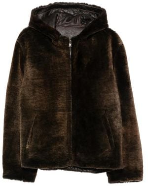 SANTORO Hooded Zip-Up Jacket - Black