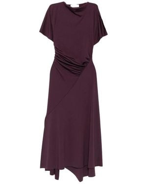 Victoria Beckham Blousey Midi Dress - Purple