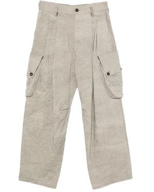 Ziggy Chen Cargo-Pockets Drop-Crotch Trousers - Grey