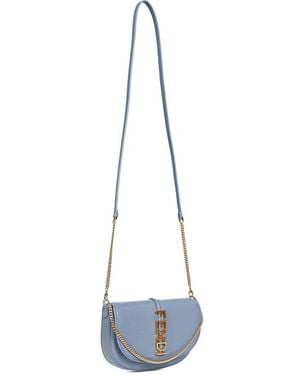 Fendi Lettering Chain Cross Body Bag - Blue