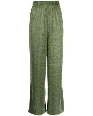Oséree Lurex-Detail High-Waisted Pants - Green