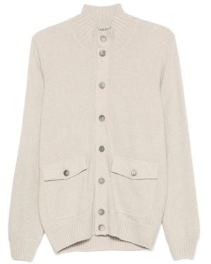 La Fileria Flap-Pocket Buttoned Cardigan - White