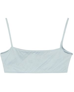 Paloma Wool Utah Semi-Sheer Cropped Top - Blue