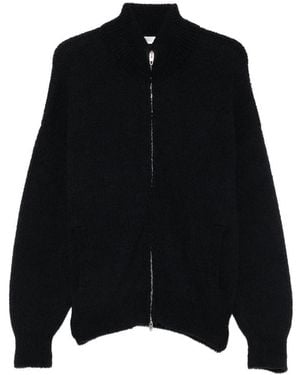 Umit Benan Suvretta Zip-Up Ribbed-Knit Cardigan - Black
