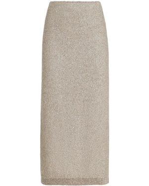 Brunello Cucinelli Elastic-Waistband Midi Skirt - Grey