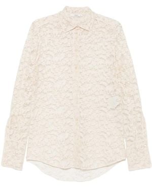 Fendi Floral-Lace Buttoned Shirt - Natural