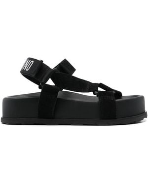 Moschino Logo-Print Sandals - Black