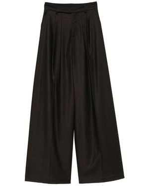 LE SULLY STUDIO Pleated Wide-Leg Palazzo Pants - Black