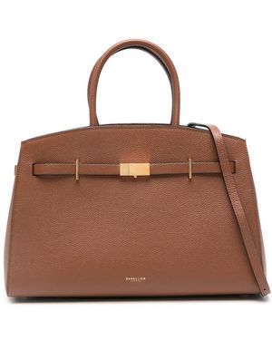 DeMellier Top Handle Leather Clutch Bag - Brown