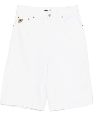 Lois Camille Logo Patch Shorts - White