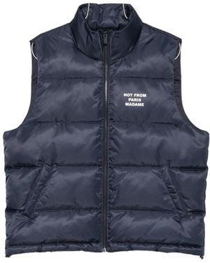 Drole de Monsieur Not From Paris Madame Quilted Gilet - Blue