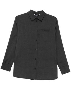 Max Mara Button-Up Chest-Pocket Shirt - Black