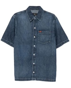 7 For All Mankind Shirt Denim Short-Sleeve - Blue