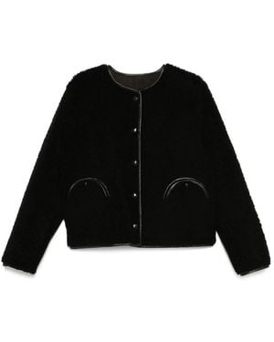 Blazé Milano Button-Fastening Sheepskin Jacket - Black