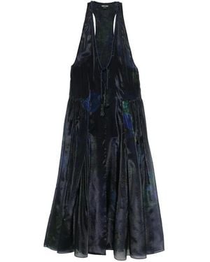 Giorgio Armani Tassel Floral Dress - Blue