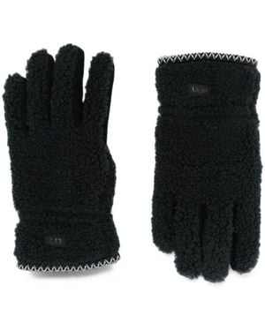 UGG Braid Faux-Fur Gloves - Black