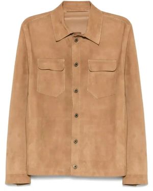 Salvatore Santoro Suede Shirt Jacket - Natural