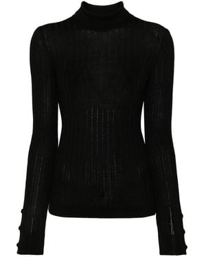 Moncler Dolcevita Ribbed Jumper - Black