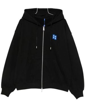 Adererror Logo-Patch Zip-Up Hoodie - Black