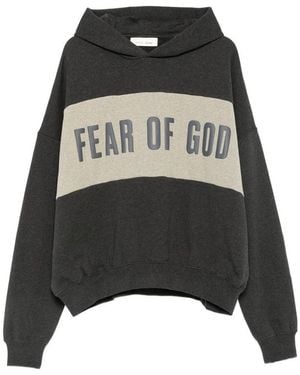Fear Of God Logo-Print Panelled Hoodie - Black