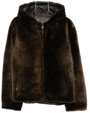 SANTORO Hooded Zip-Up Jacket - Black