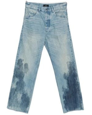 Purple Brand Faded Wide-Leg Denim Jeans - Blue