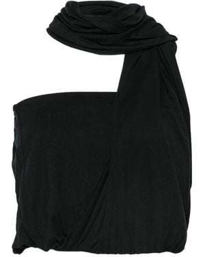 GIMAGUAS Scarf-Detail Top - Black