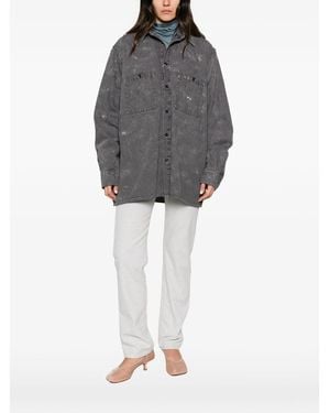 MM6 by Maison Margiela Distressed Denim Jacket - Grey
