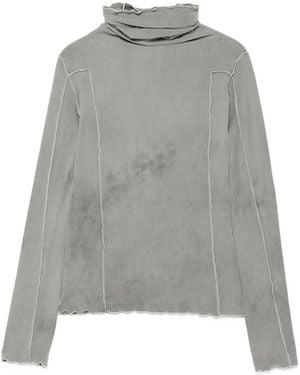 Baserange Ribbed Exposed-Seam Top - Grey