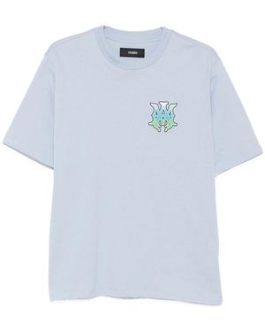 Amiri Logo-Print Cotton T-Shirt - Blue