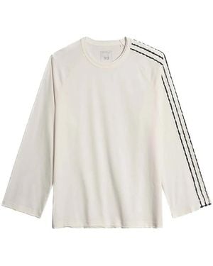 Y-3 3-Stripes Long-Sleeved T-Shirt - White