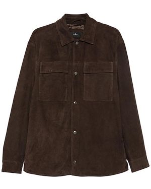 7 For All Mankind Suede Flap-Pocket Shirt - Brown