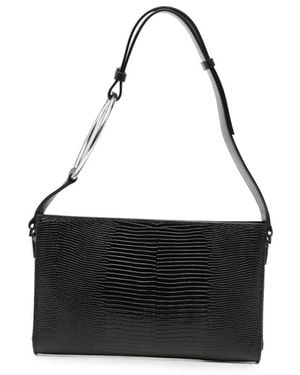 Dondup Ring-Handle Lizard-Effect Tote Bag - Black