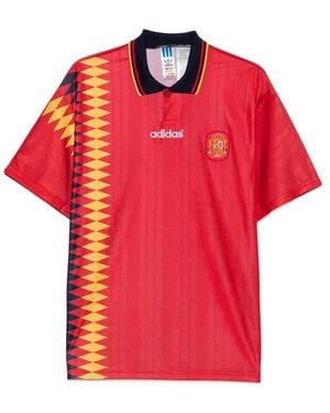 adidas Diamond-Pattern Spain Polo Shirt - Red