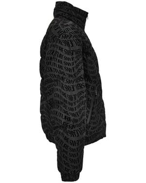 Versace Jeans Couture Logo-Print Puffer Jacket - Black