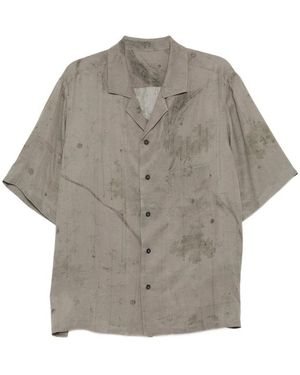 Ziggy Chen Faded-Effect Short-Sleeve Shirt - Grey