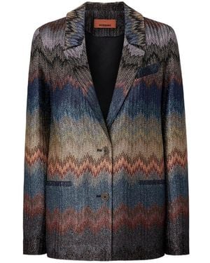 Missoni Chevron-Pattern Blazer - Black