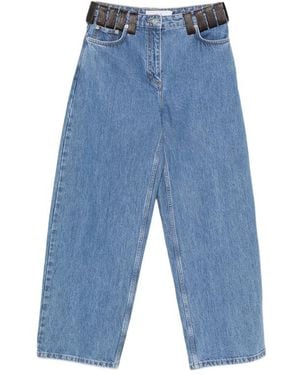 IRO Archies Leather-Trim Jeans - Blue