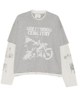 ERCOLE STUDIO Graphic-Print Layered T-Shirt - Grey