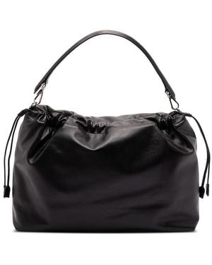 Fendi Maxi Flux Leather Shoulder Bag - Black