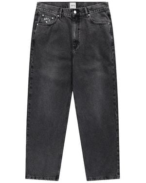 Arte' Faded-Effect Logo-Patch Jeans - Grey