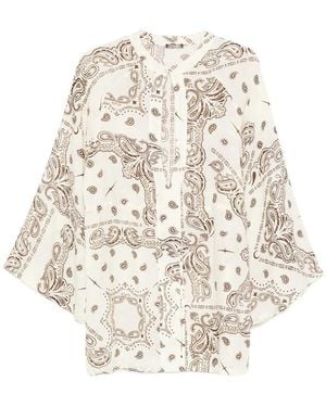 VENUJA Paisley-Print Cut-Out Mini Dress - Natural