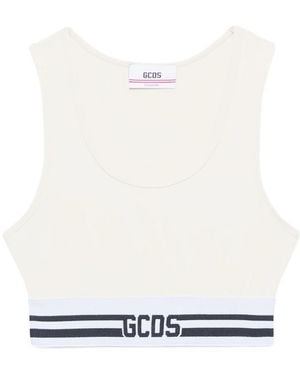 Gcds Logo-Detail Crop Top - White