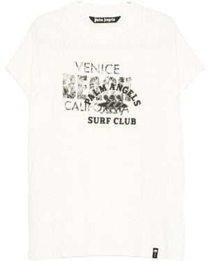 Palm Angels Graphic-Print Sleeveless T-Shirt - White