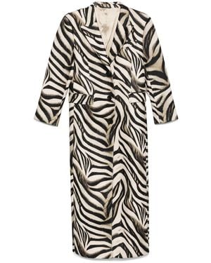Eraldo Zebra-Print Coat - Black