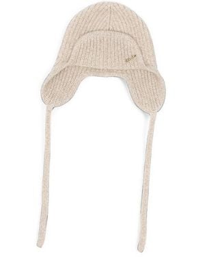 Borsalino Reinhold Ribbed Ear-Flap Beanie Hat - White